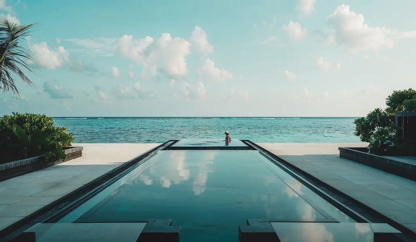 Infinity edge meeting the sea