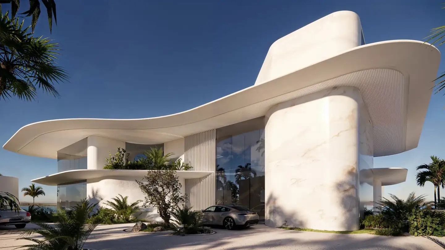 Sculpted island villa