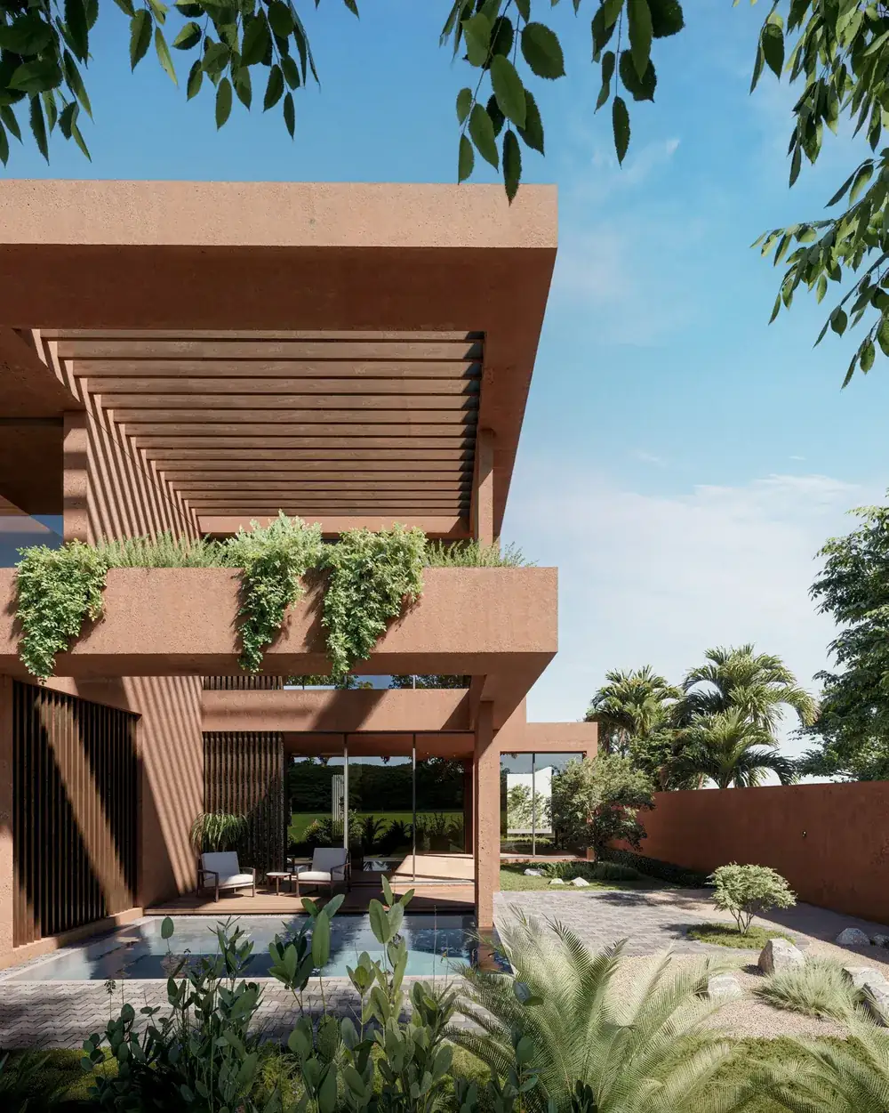 Facade and pergola detail