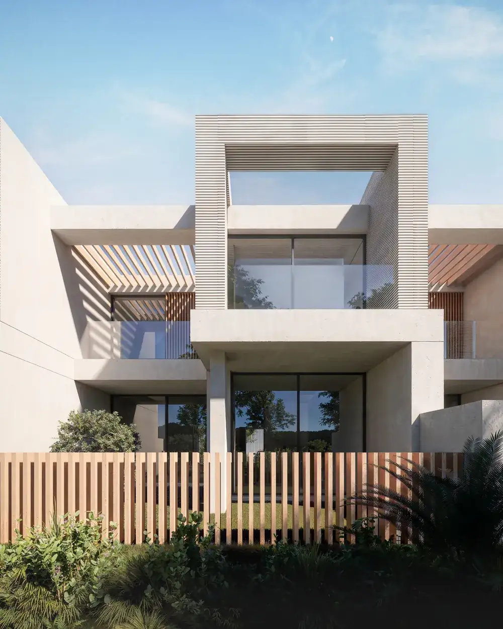 Three-bedroom townhouse, front elevation (alternative finish)