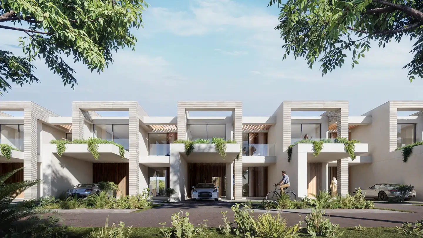 Row of three-bedroom townhouses (alternative finish)
